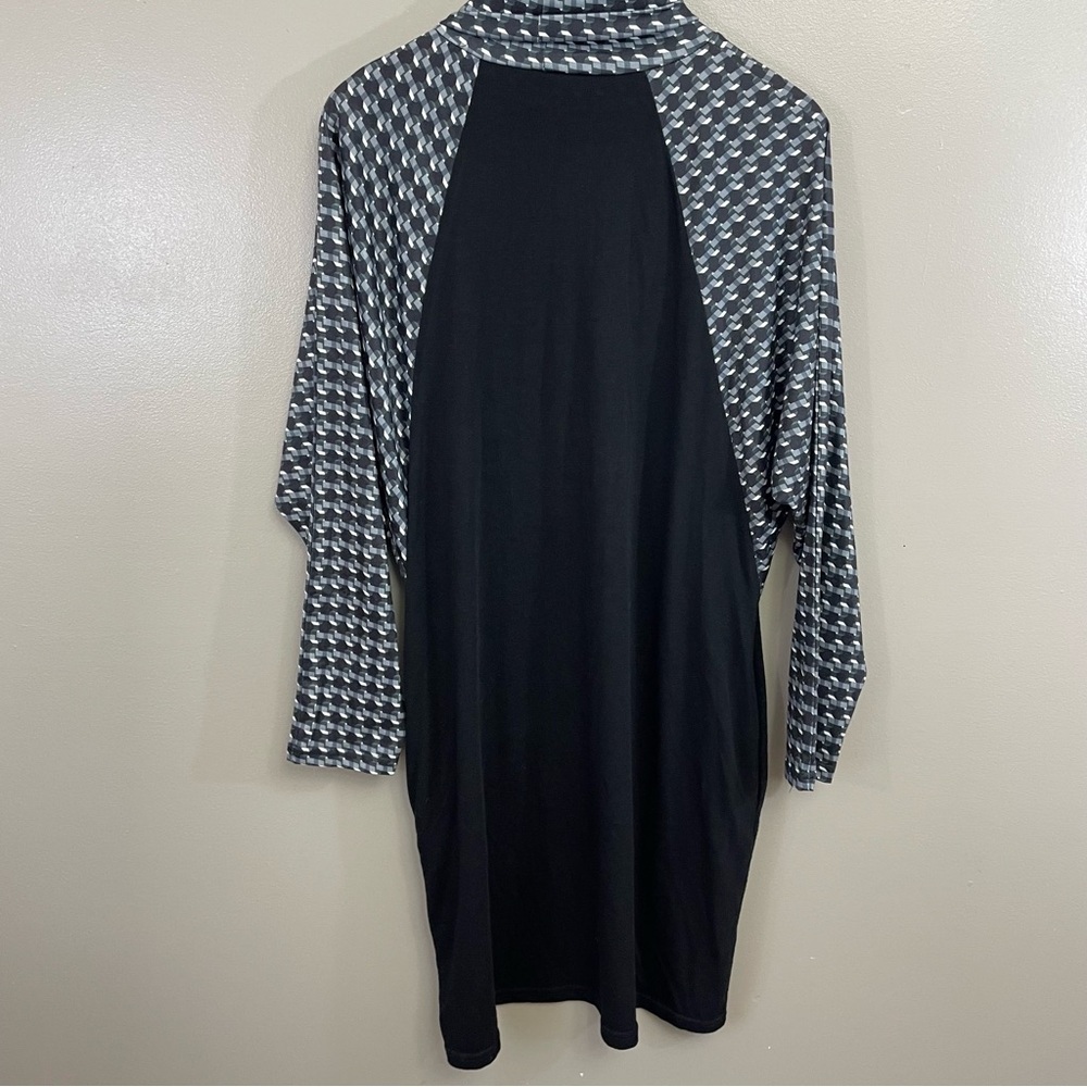 Suzanne Betro women’s size Large Mock Neck Dress streetwear geometric - Picture 6 of 13